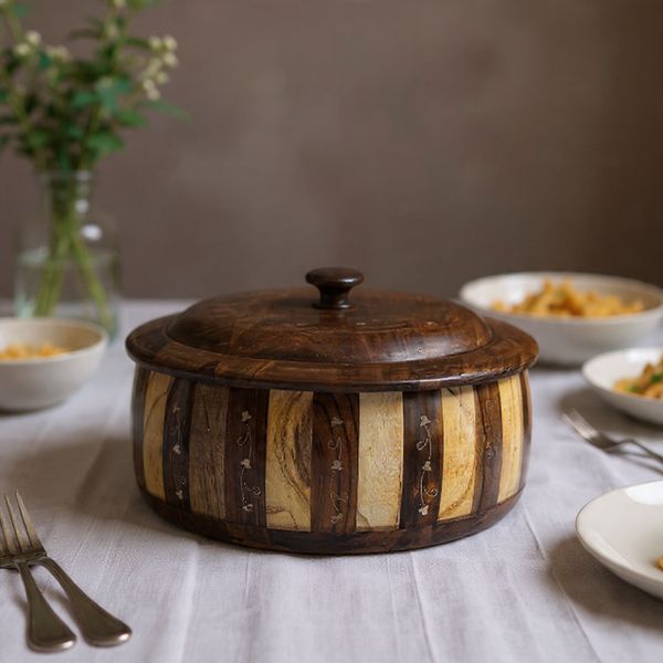 Shaakhzan Handmade Wooden Hotpot – Rustic Artisanal Design