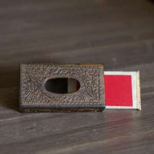 Shaakhzan Premium Wooden Tissue Box – Hand-Carved with Brass Inlay